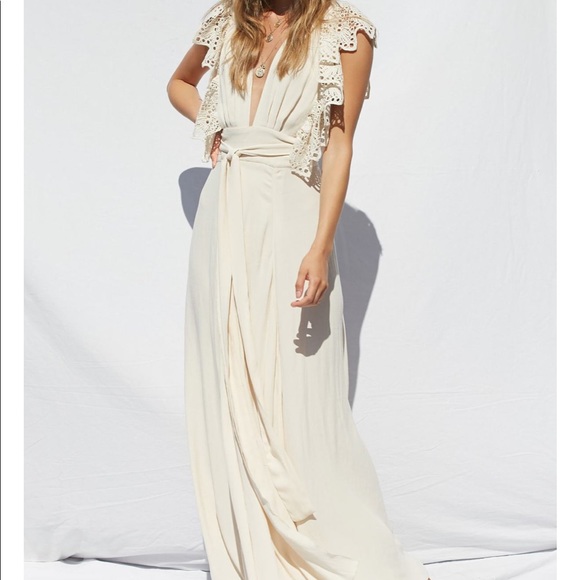 White Poppy Wrap Dress - Naturale Lace - Picture 1 of 7